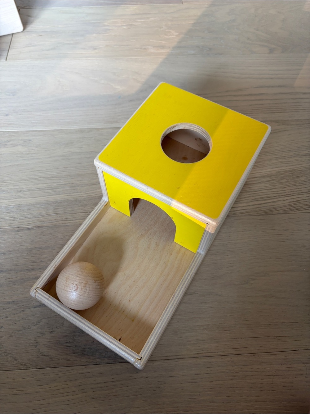 Lovevery Wooden Ball Drop Toy - Yellow Top